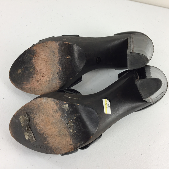 BCBGMaxazria 6 36 Black patent Leather Chunky heel - Picture 6 of 7